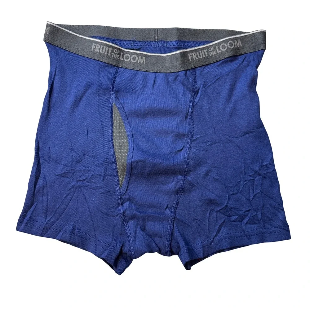 Fruit of the Loom Boxer Briefs Boys XL Blue Mesh Fly Breathable Cotton Underwear